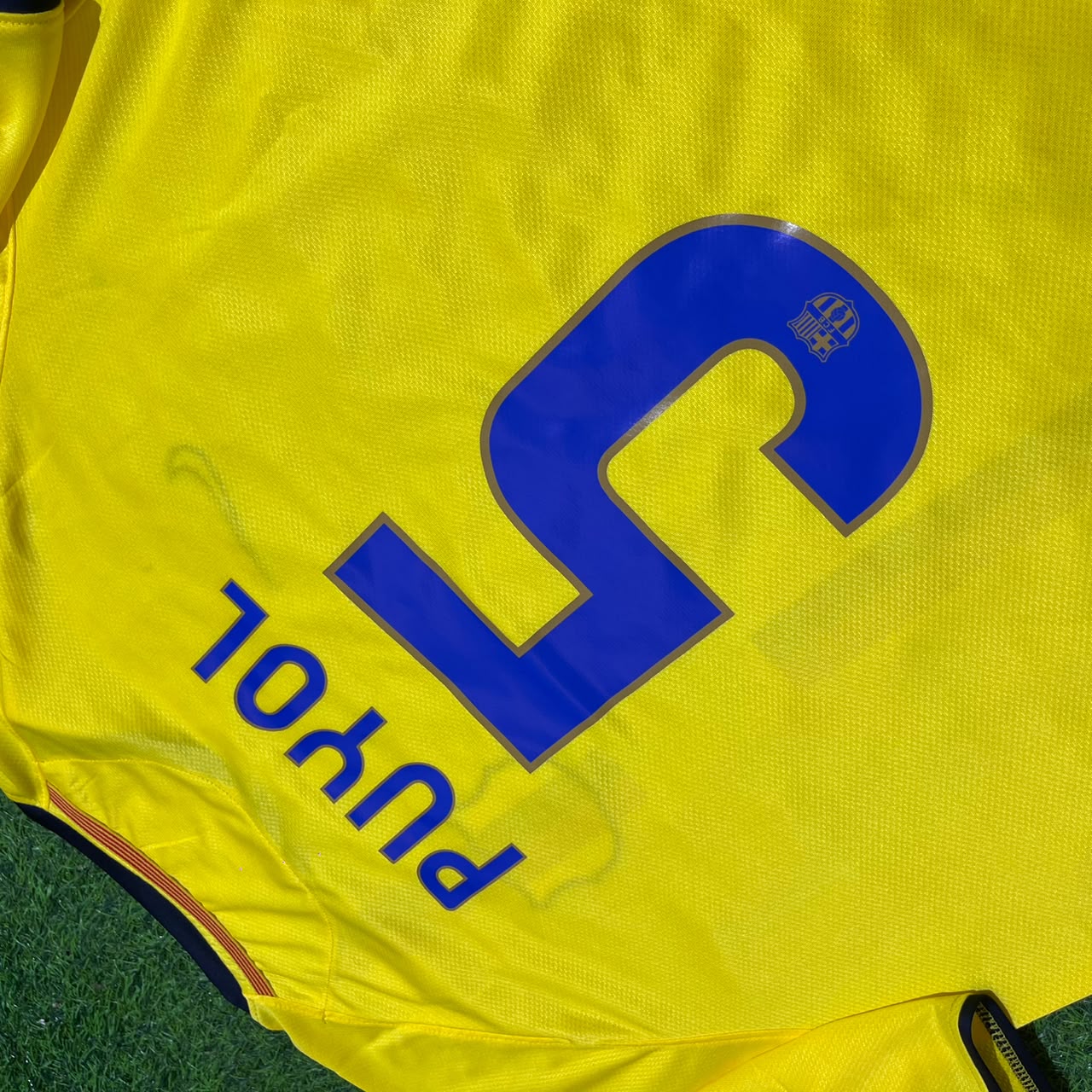 Carles Puyol 2008/09 Barcelona Yellow Retro Football Jersey