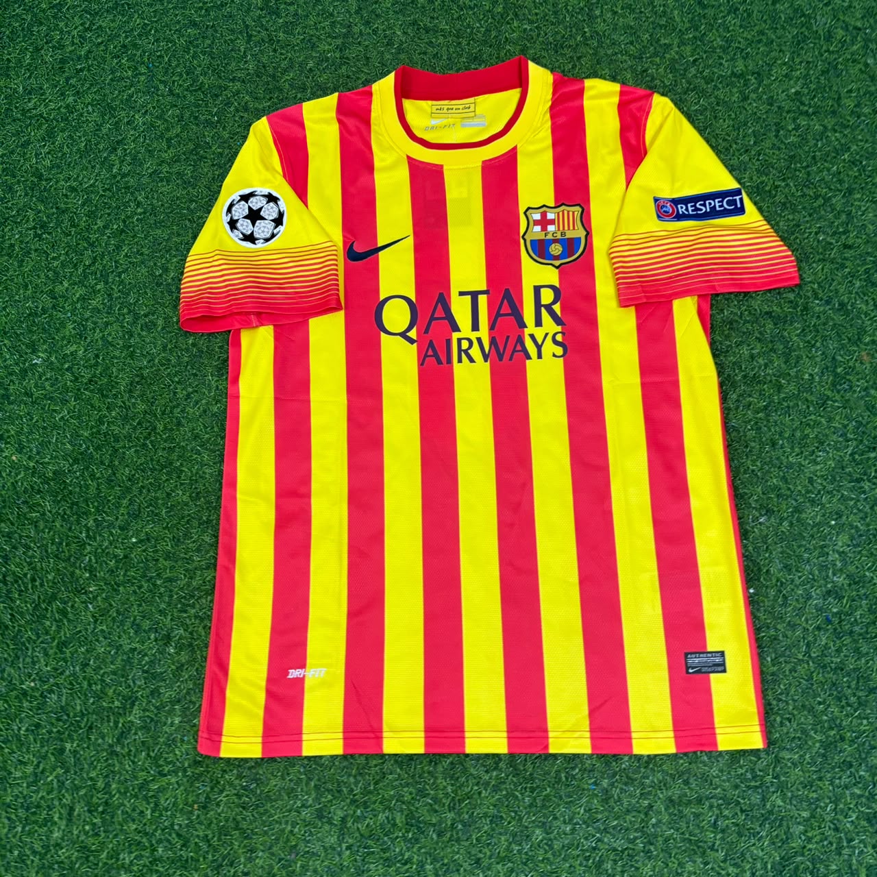 Carles Puyol 5 - Barcelona 2013/2014 Yellow Red Retro Football Jersey