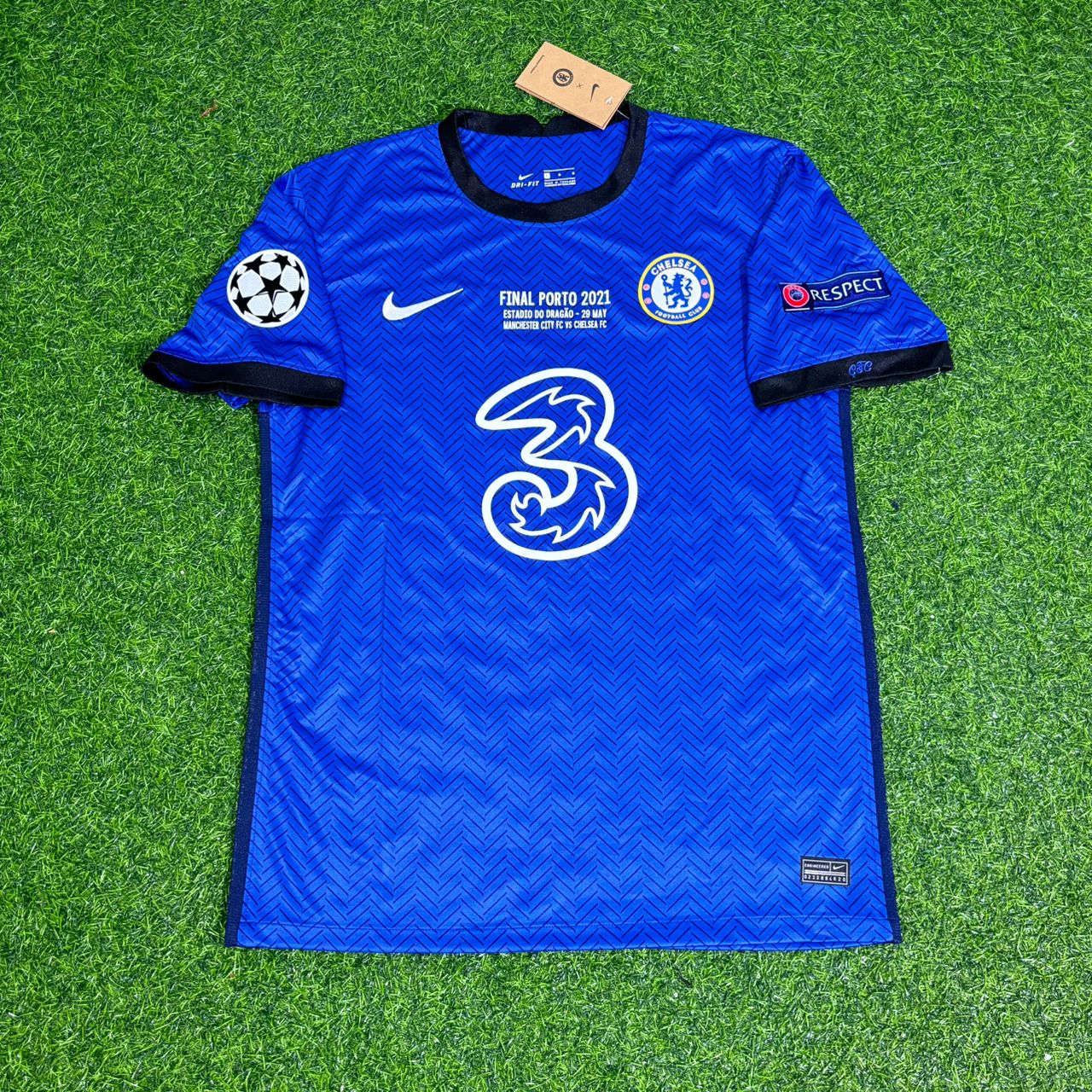 César Azpilicueta Chelsea 2021 Champions League Final Blue Retro Football Jersey Collection