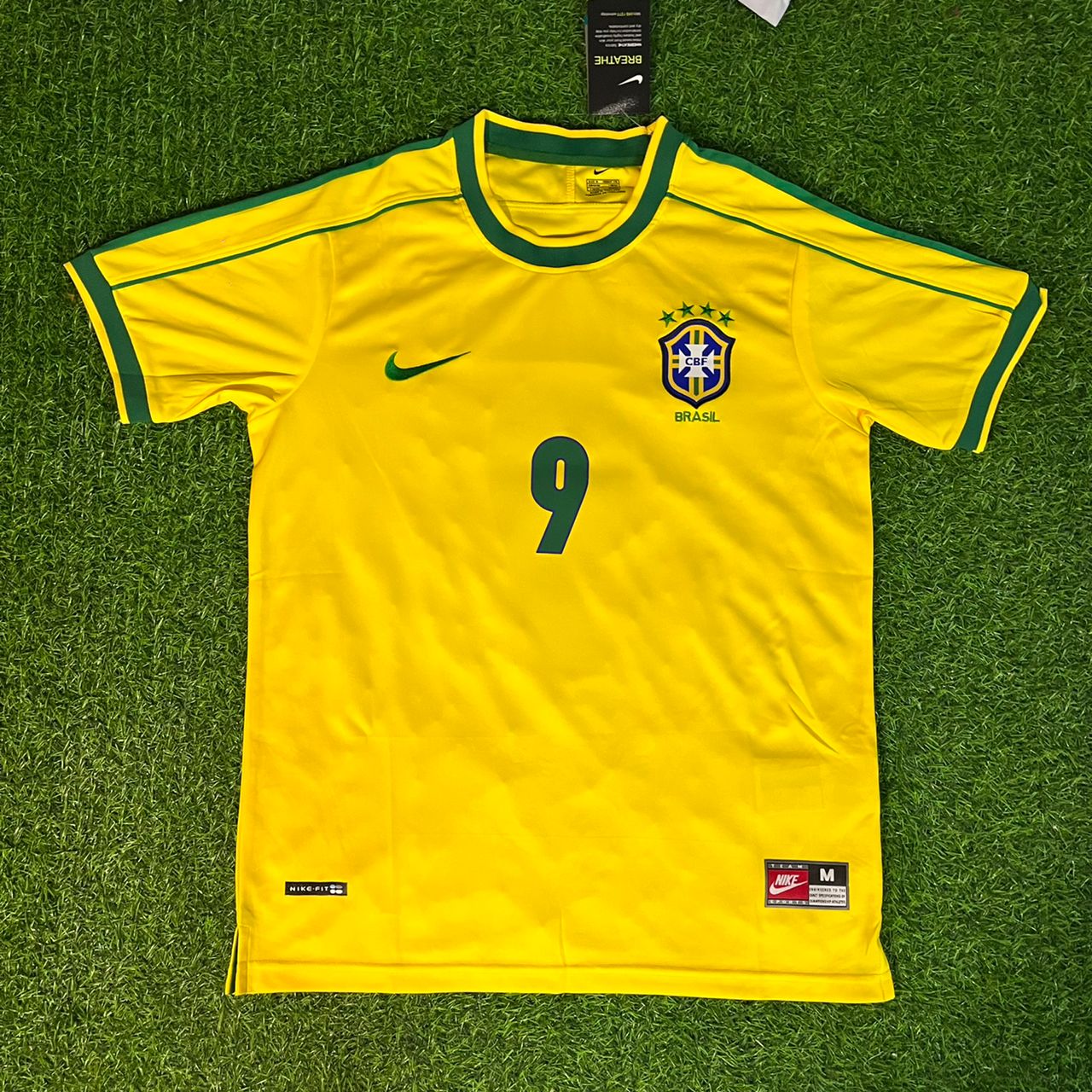 Ronaldo Nazario Brazil 1998 World Cup Retro Football Jersey Kit