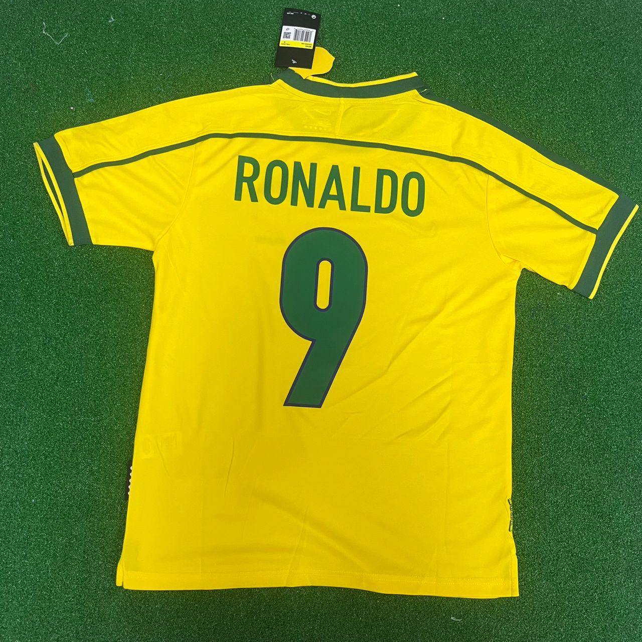 Ronaldo Nazario Brazil 1998 World Cup Retro Football Jersey Kit