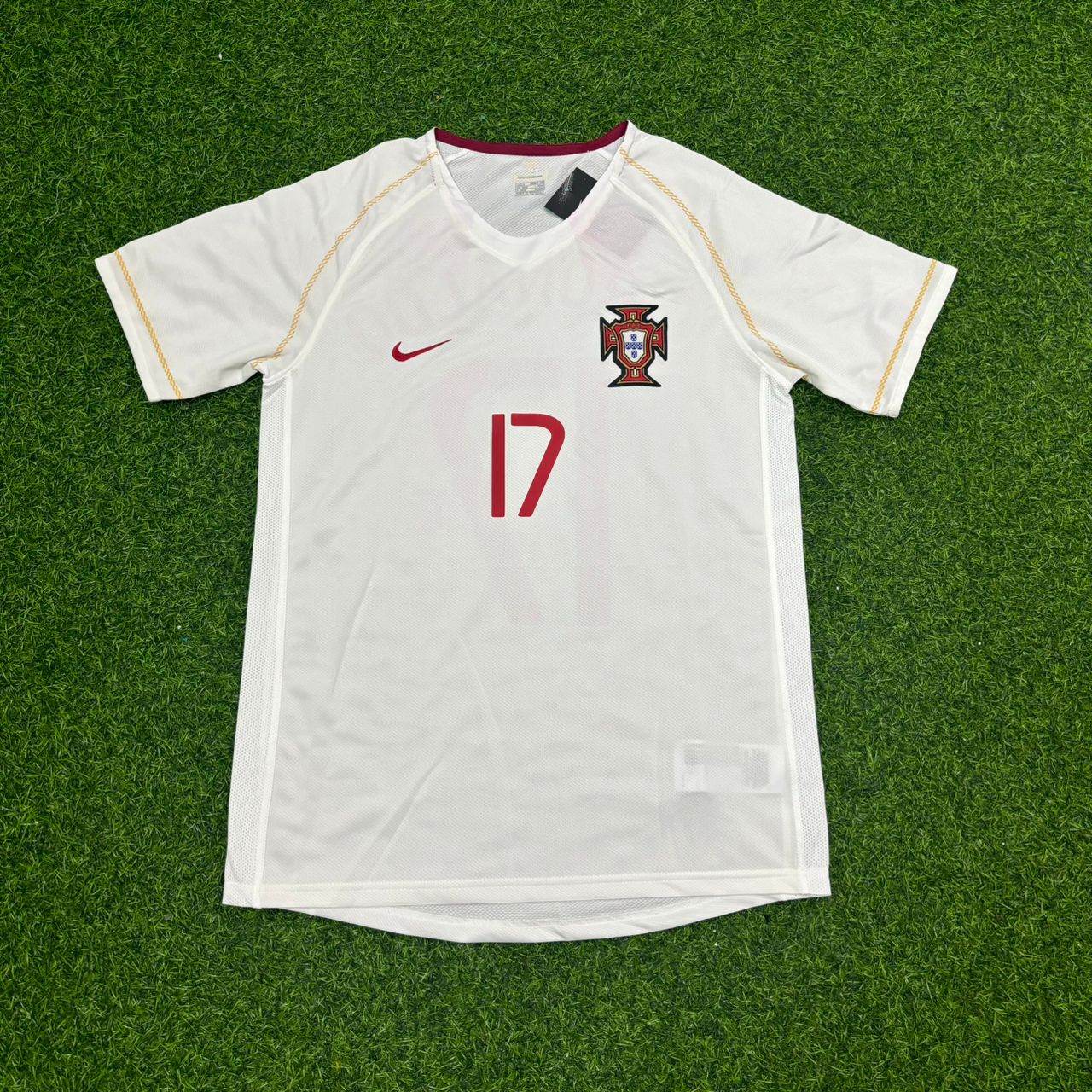Cristiano Ronaldo 17 Portugal Debut Retro White Football Jersey Kit