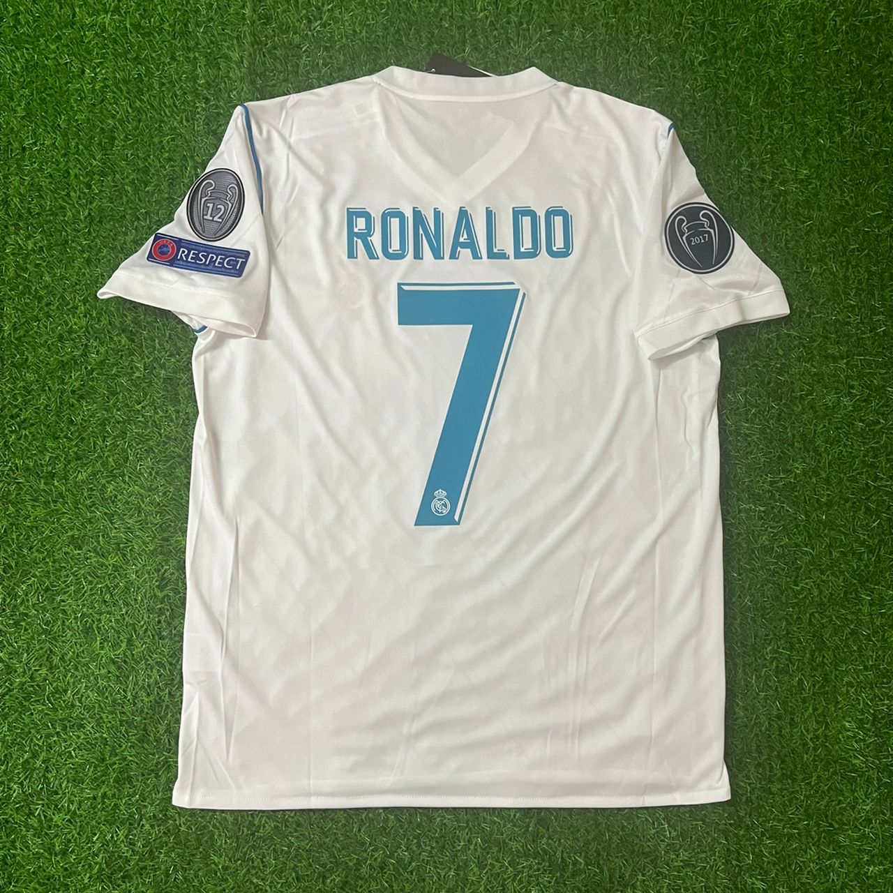Cristiano Ronaldo CR7 Real Madrid 2018 Final Kyiv Champions League Football Jersey Kit