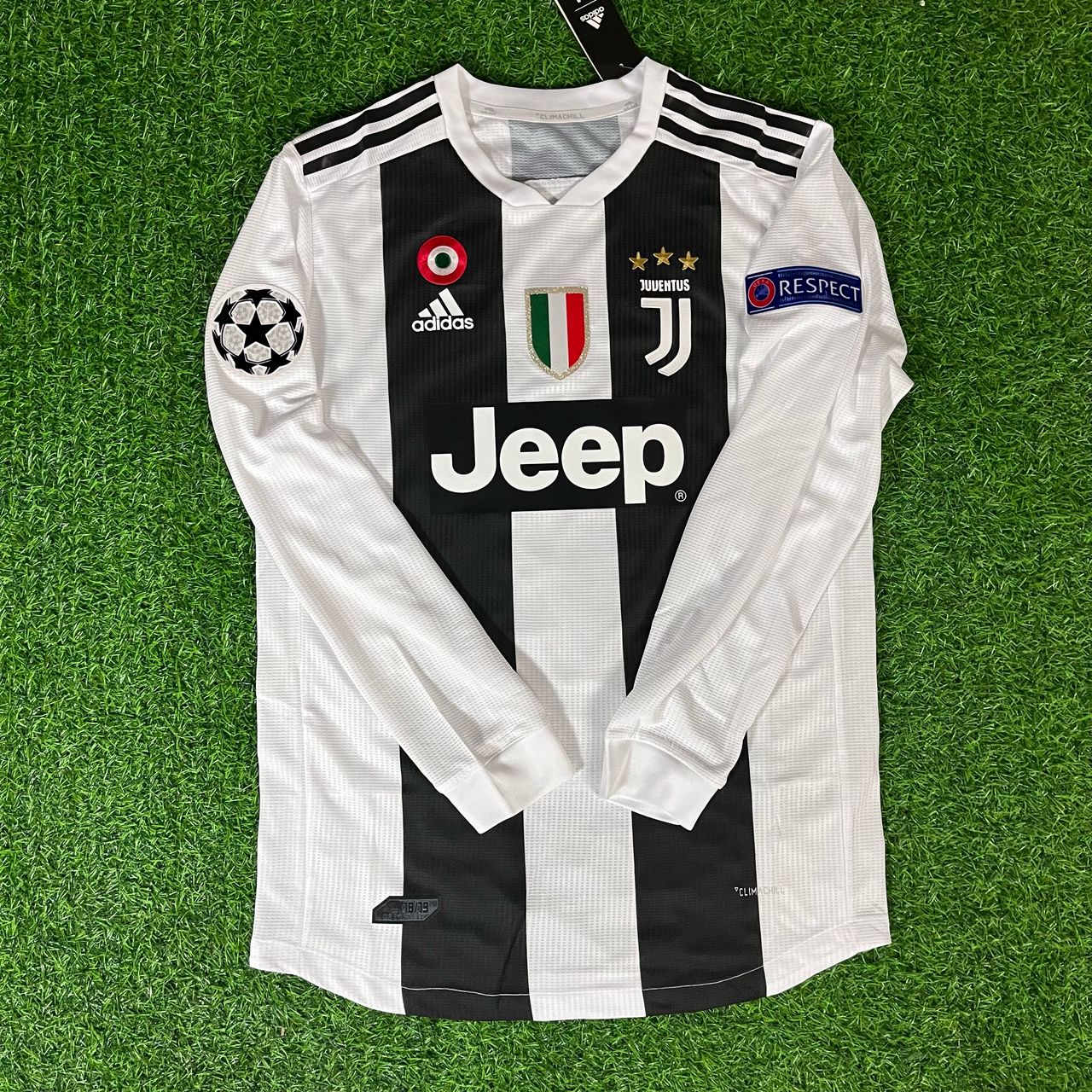 Cristiano Ronaldo Juventus 2018 2019 Long - Sleeve Retro Football Jersey Kit