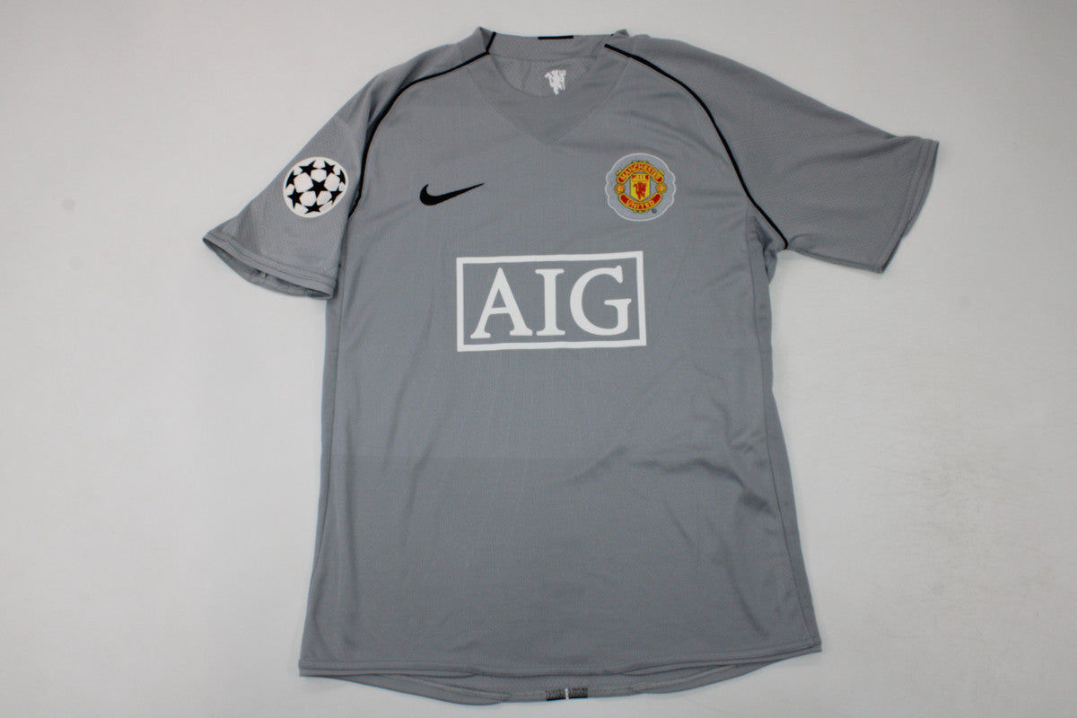 Cristiano Ronaldo Manchester United 2007 2008 Grey Retro Football Jersey Kit