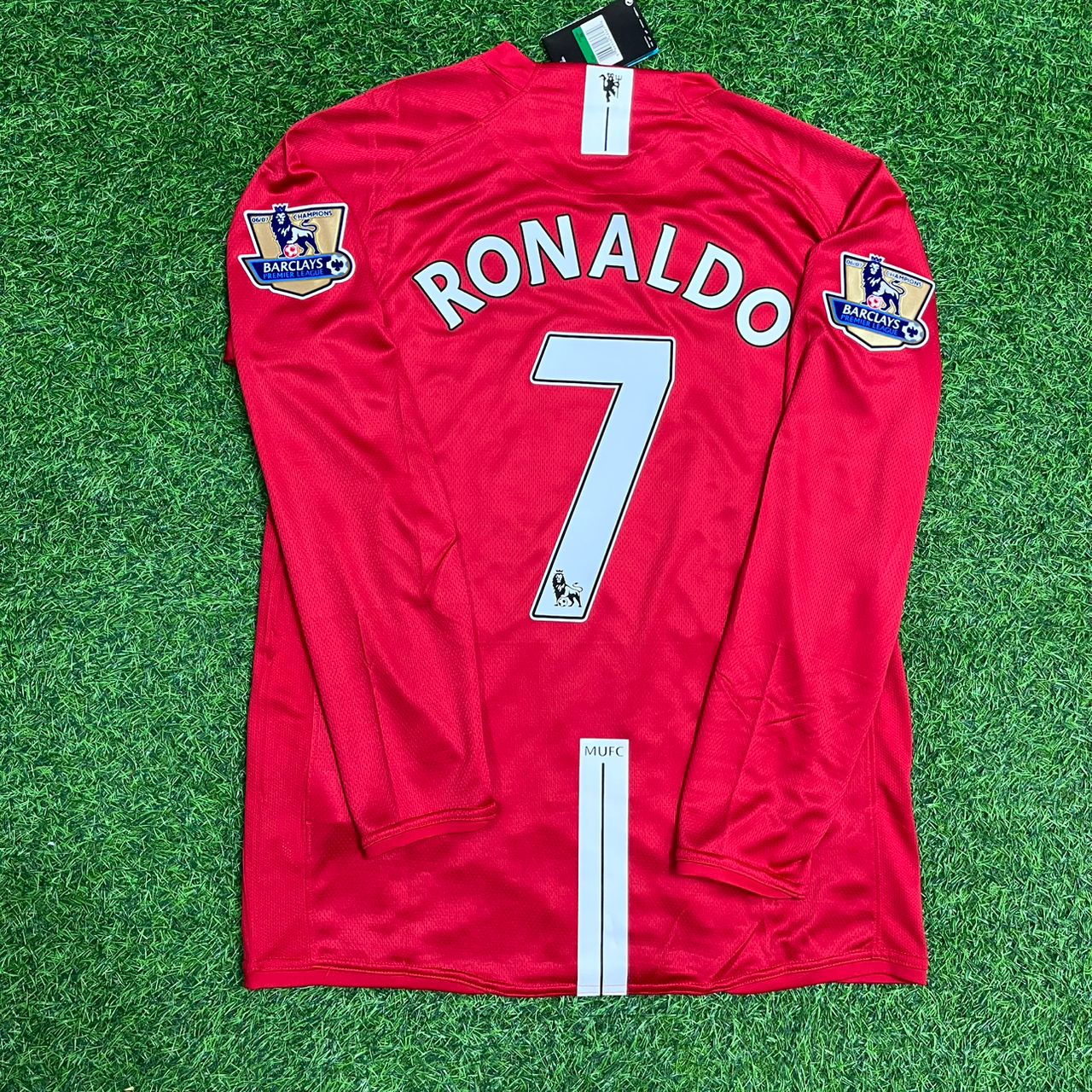 Cristiano Ronaldo Manchester United 2008 EPL Patch Retro Long Sleeve Football Jersey