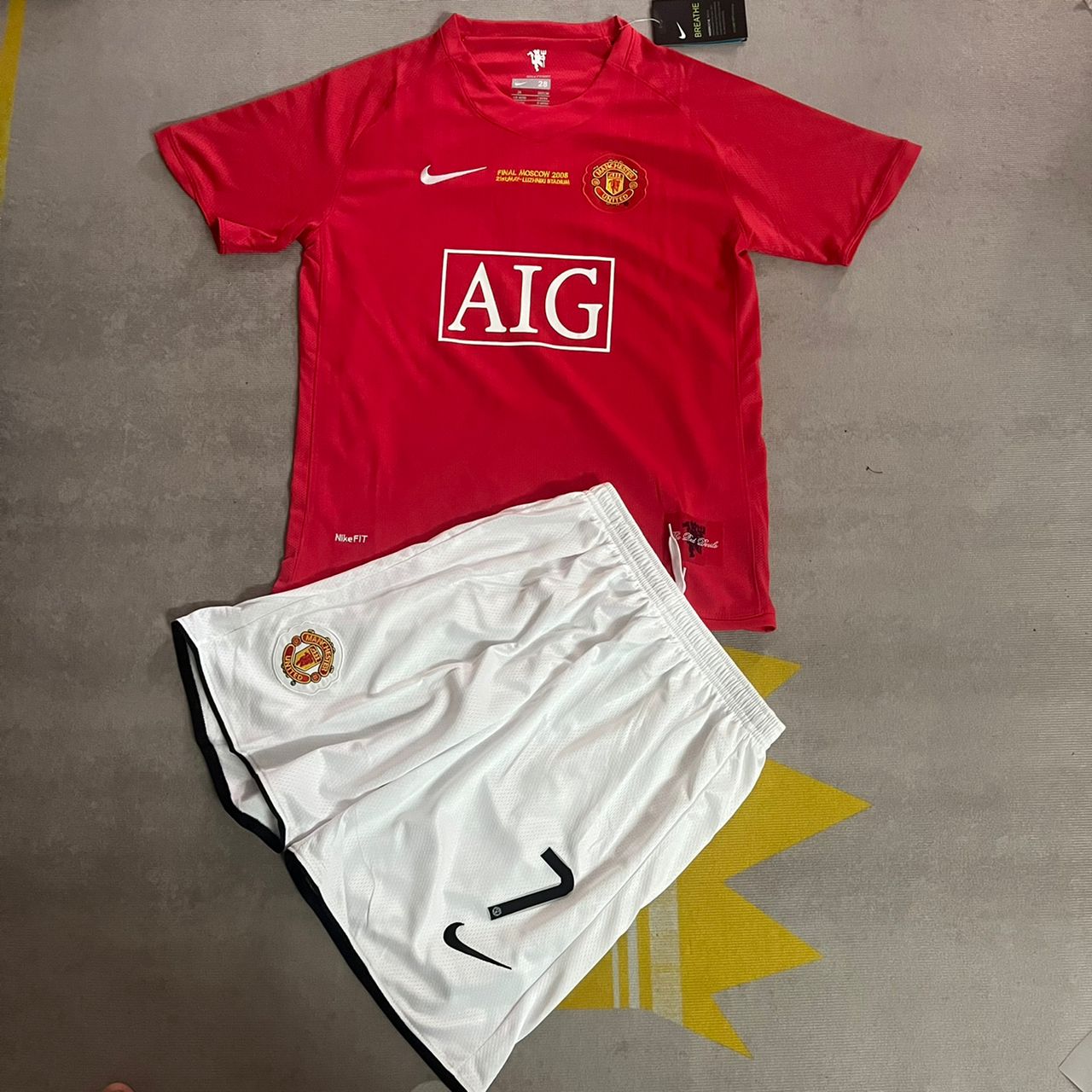 Cristiano Ronaldo Manchester United 2008 Final Kids Football Jersey Kit