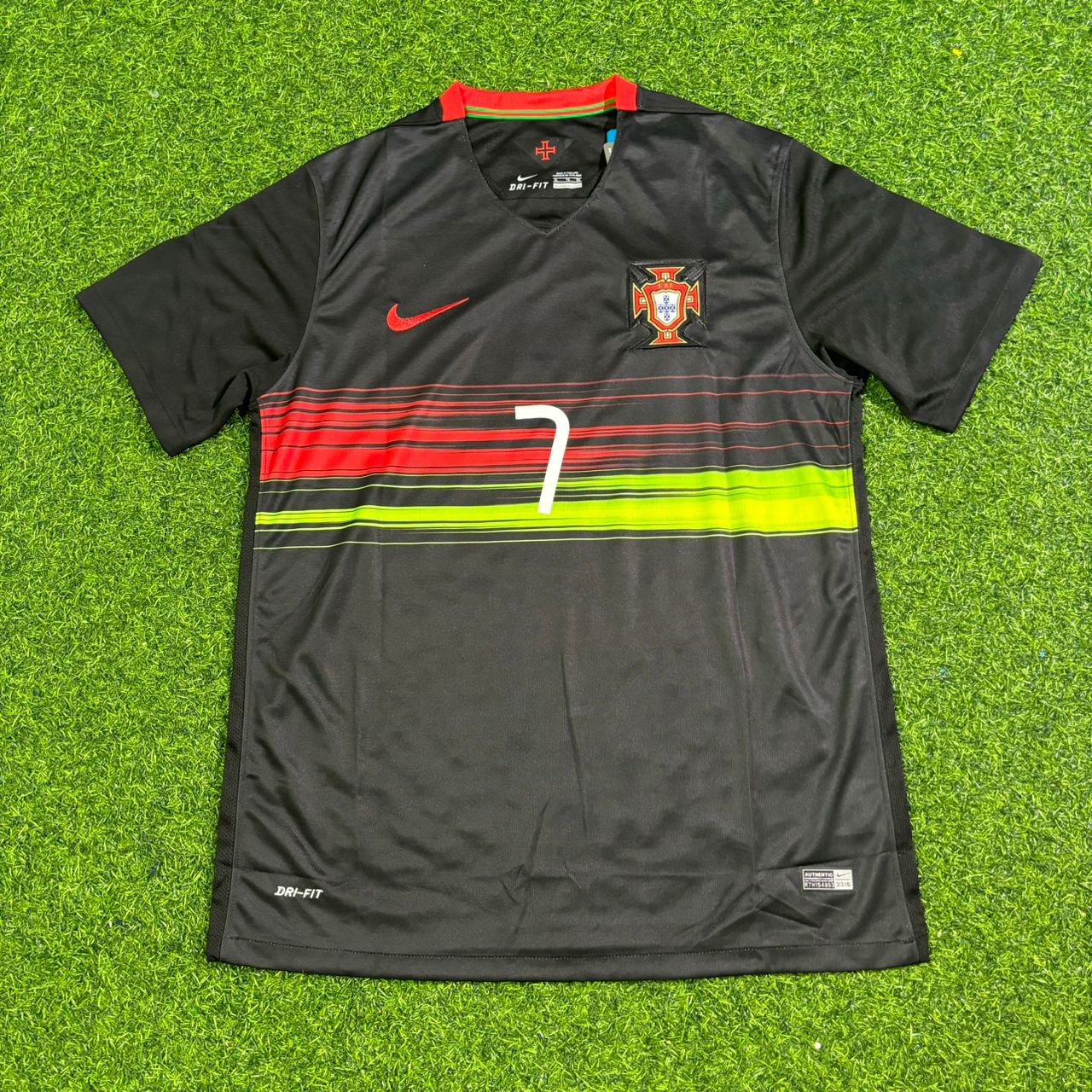Cristiano Ronaldo Portugal 2014-2015 Black Retro Football Jersey Kit