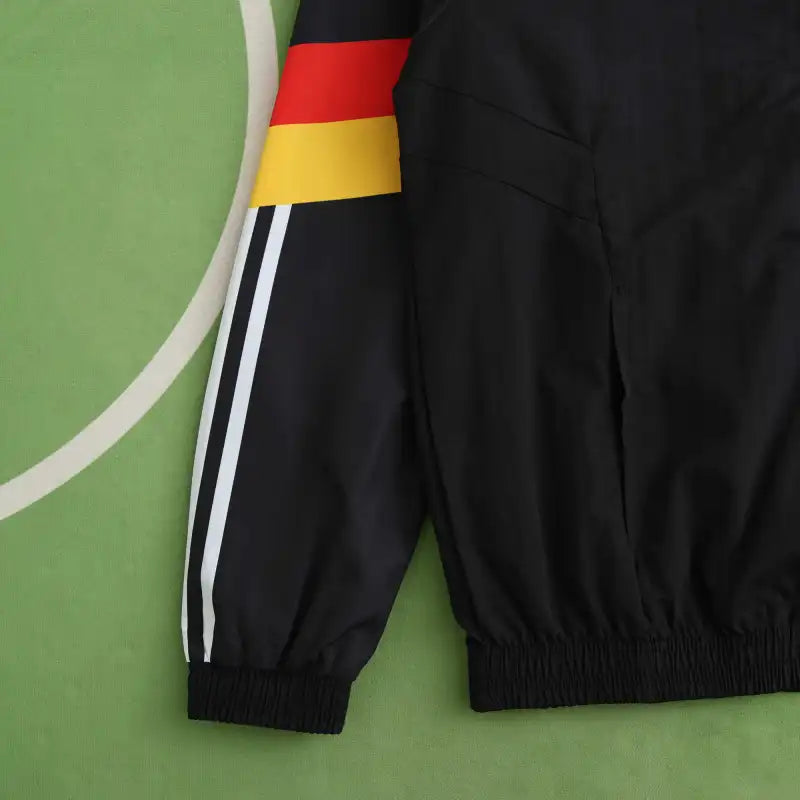 Deutschland schwarzer Trainingsanzug langarmiger Regenmantel Germany Custom Coat Germany Tracksıit