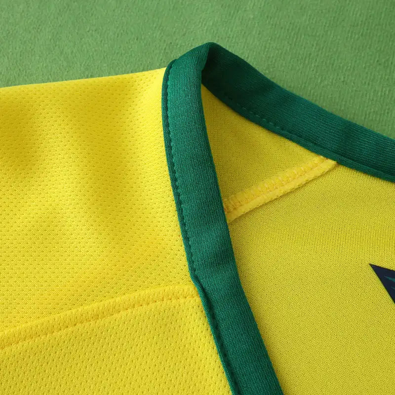 Season Brazil 2014 Yellow Retro Jersey Trikot Soccer Kit