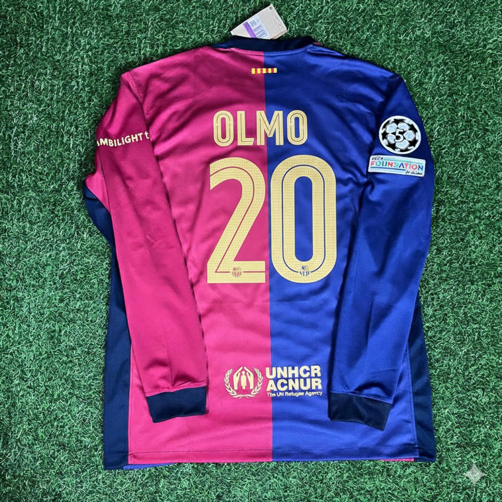 Dani Olmo 20- Barcelona 2025 Champions League Long Sleeve Football Jersey
