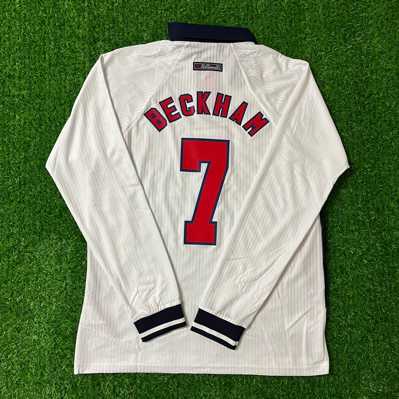 David Beckham England 1998 World Cup Long Sleeves Retro Football Jersey Kit