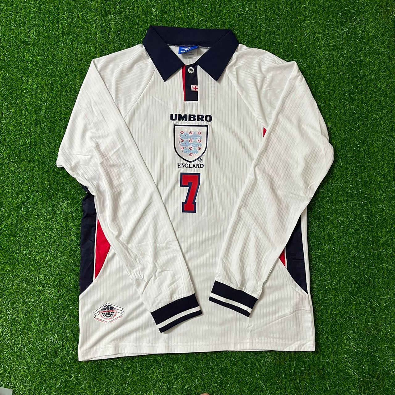 David Beckham England 1998 World Cup Long Sleeves Retro Football Jersey Kit