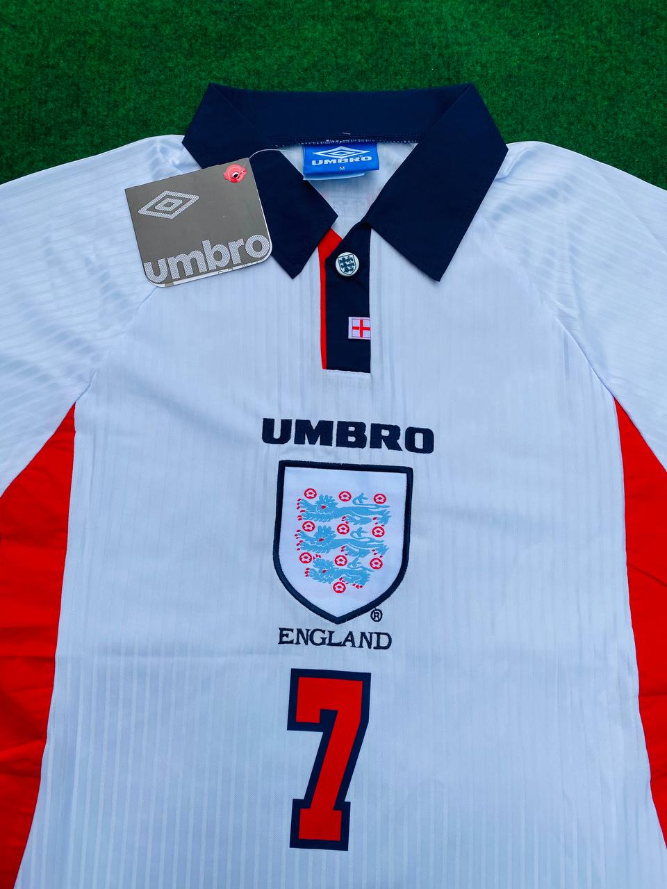 David Beckham England 1998 World Cup Long Sleeves Retro Football Jersey Kit
