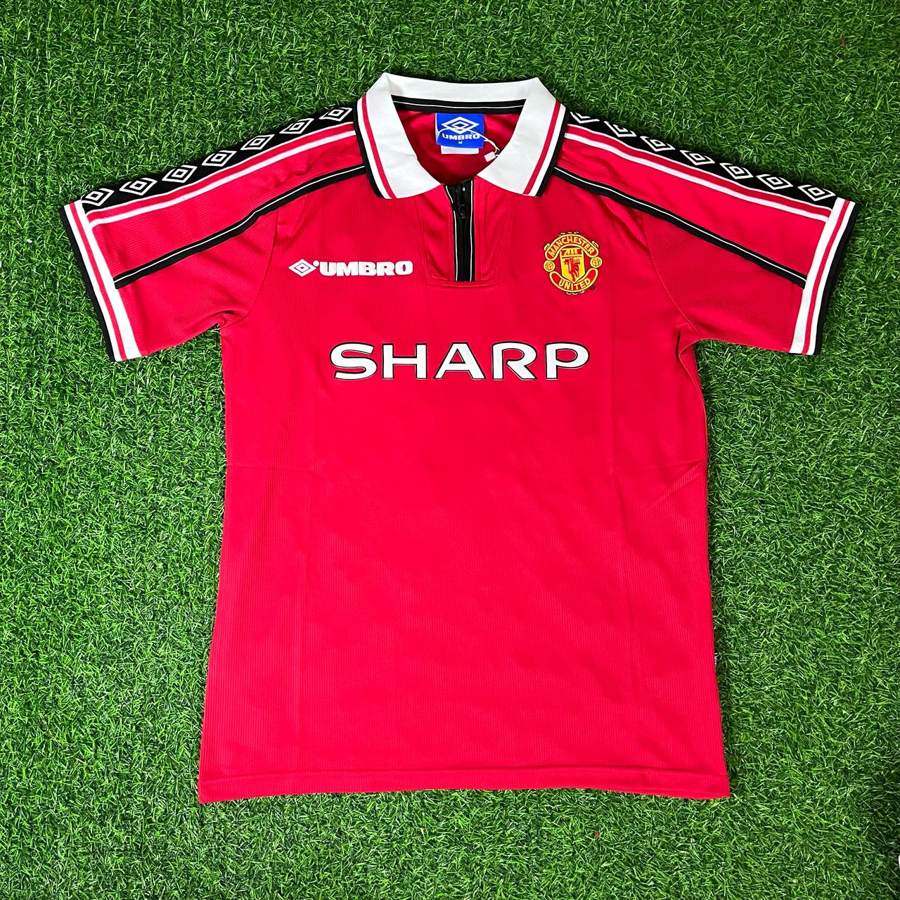 Jaap Stam Manchester United 1999 Red Retro Football Jersey