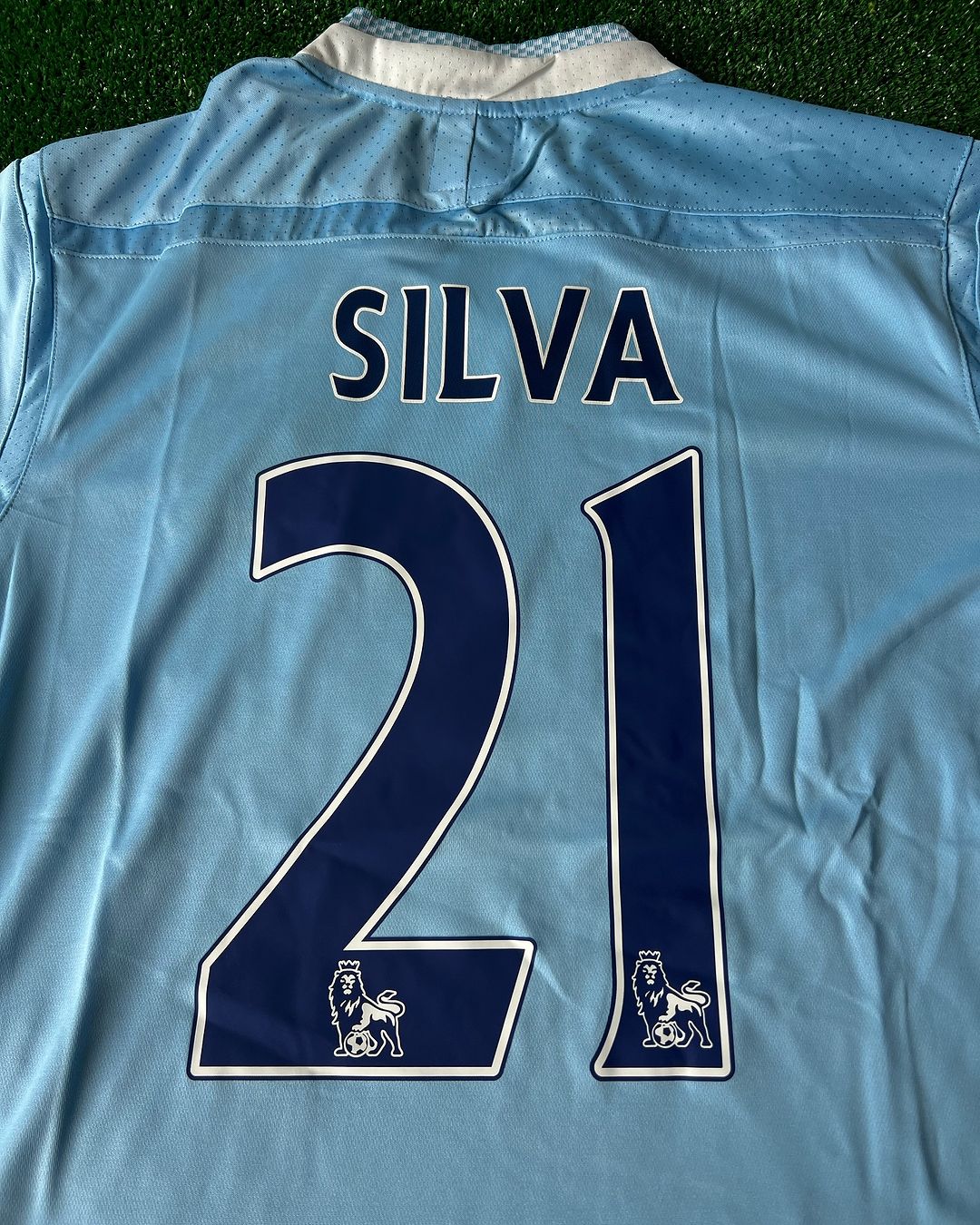 David Silva Manchester City 2011 2012 Season Retro Football Jersey Kit