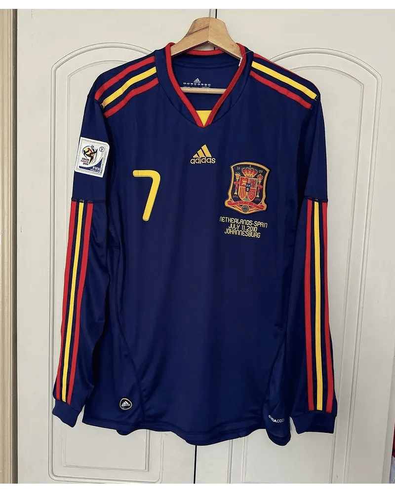 David Villa - Spain 2010 World Cup Final Retro Football Jersey Kit