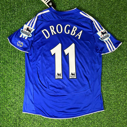 Didier Drogba - Chelsea 2006 - 2008 Season Retro Football Jersey Kit