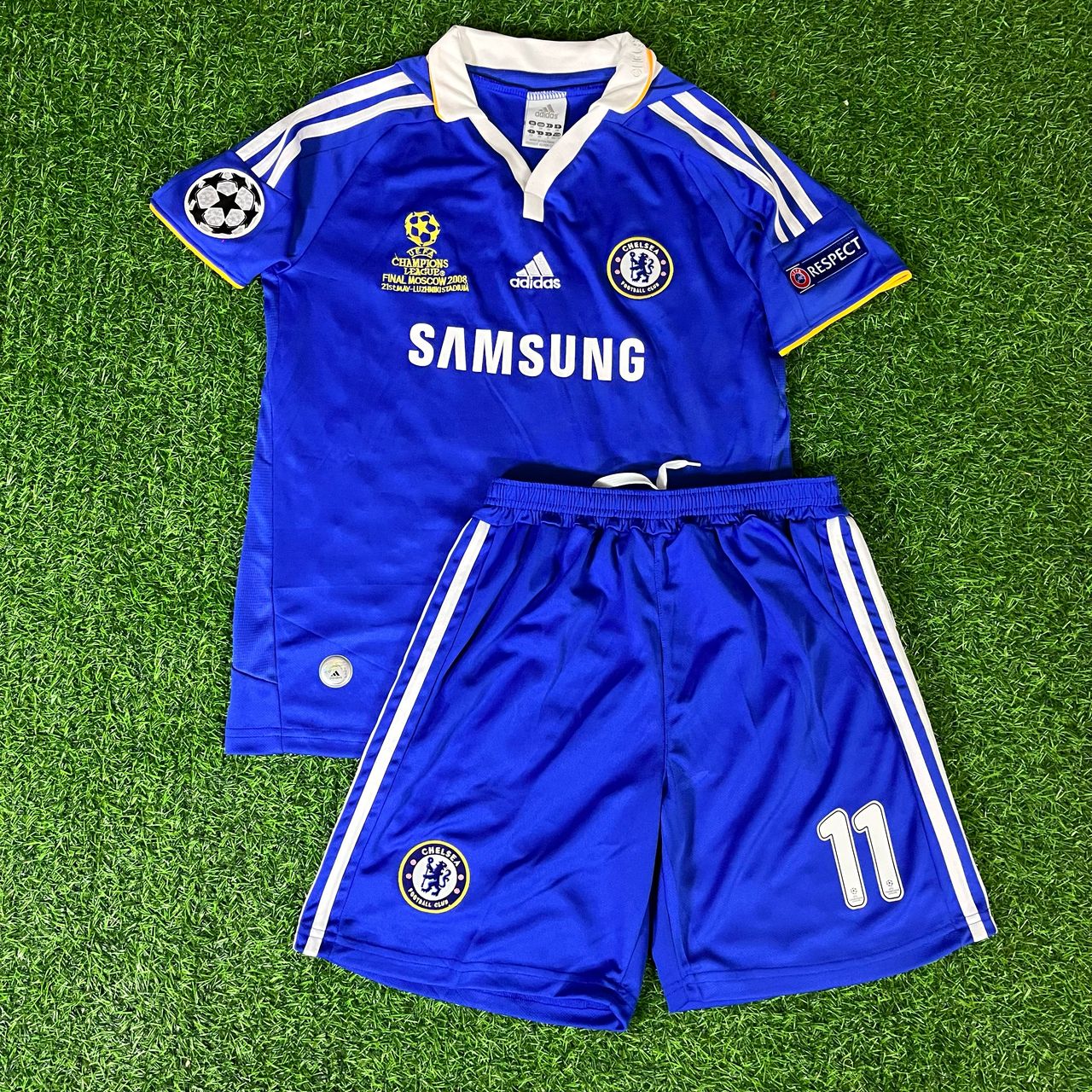 Didier Drogba 11 Chelsea 2008 Champions League Final Kids Football Jersey Kinder