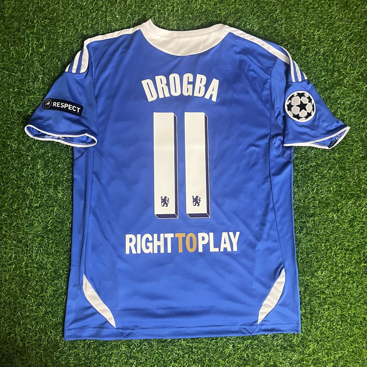 Didier Drogba 11 Chelsea Champhions League 2012 Munich Final Retro Kids Kit Jersey