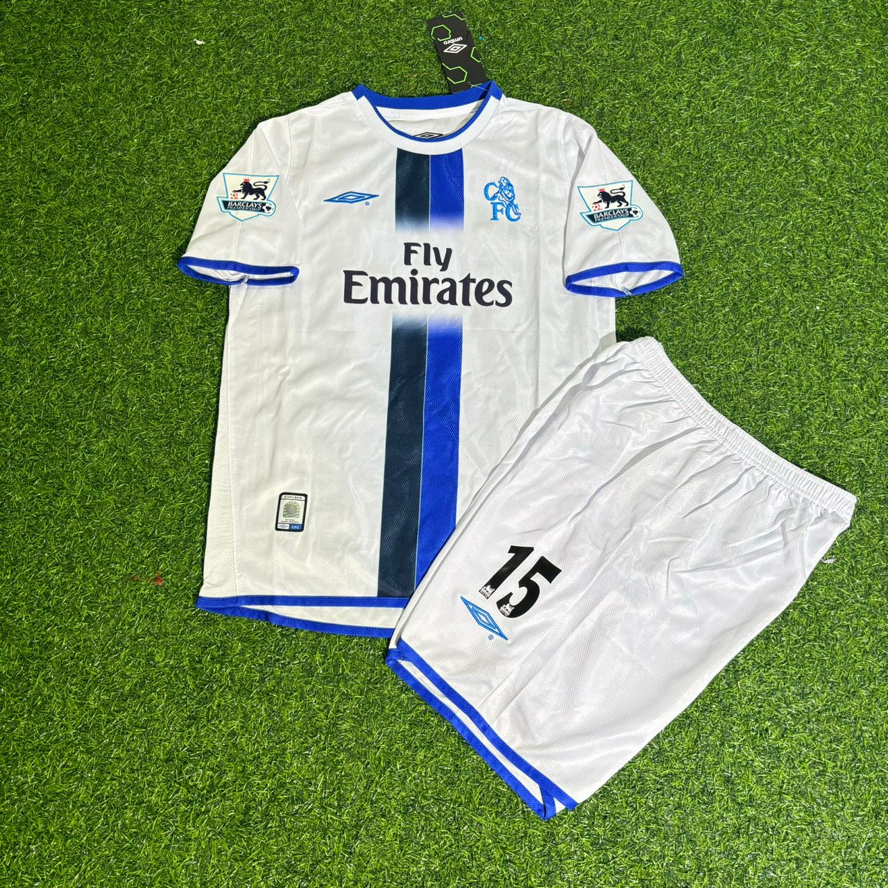 Didier Drogba Chelsea Away 2004/05 Retro Kids White Football Jersey Kit