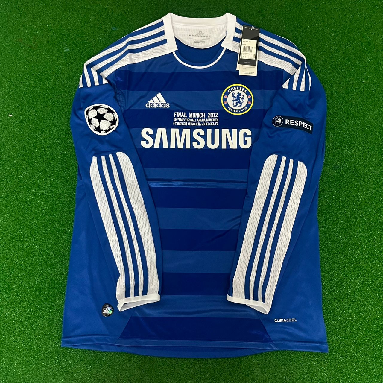 Didier Drogba Chelsea Champhions League 2012 Munich Final Retro Long Sleeve Football Jersey Kit