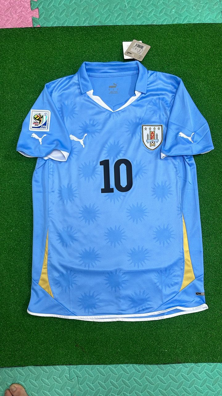 Diego Forlán Uruguay 2010 South Aftica World Cup Retro Football Jersey Kit