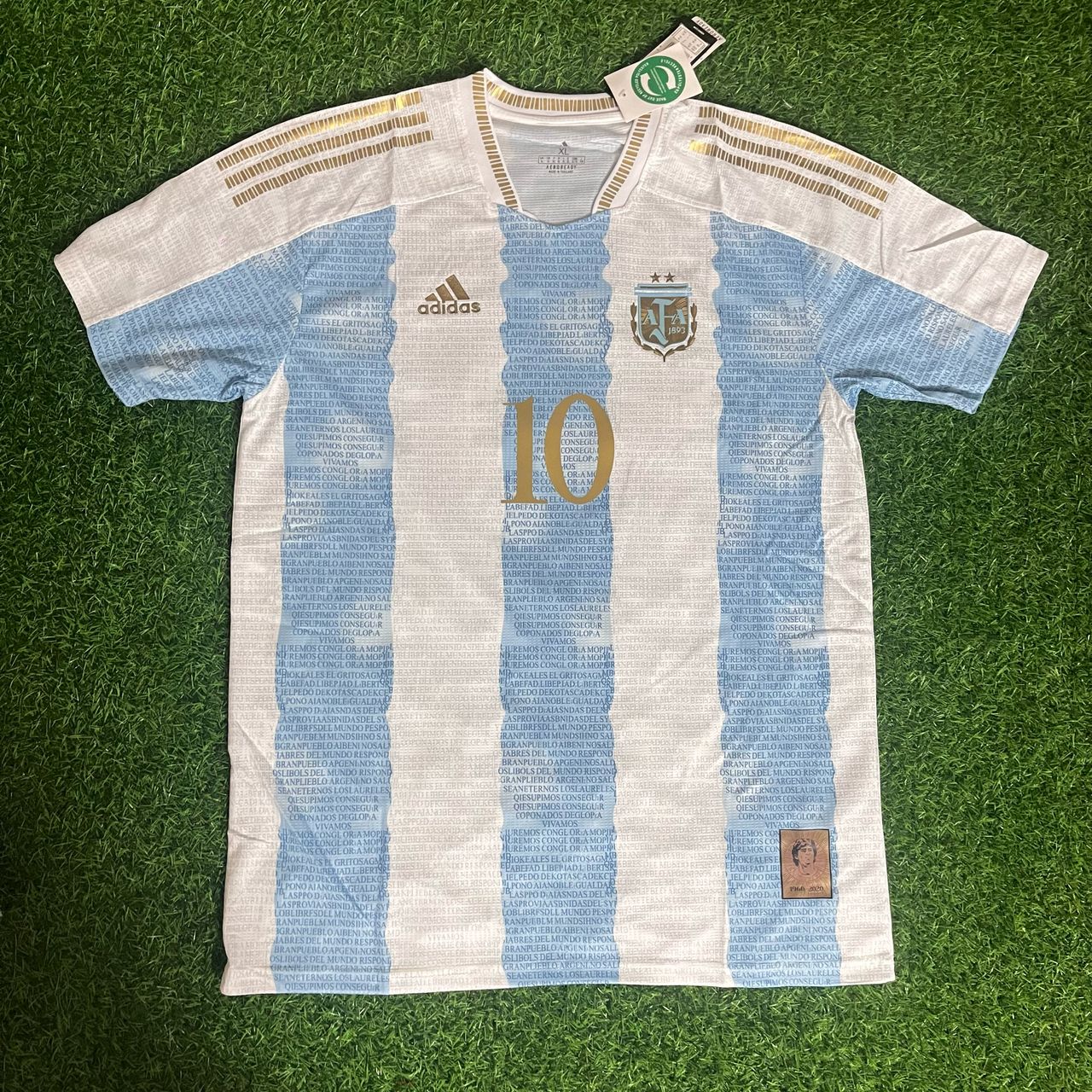 Diego Armando Maradona Argentina Commerative Anniversary Football Jersey Trikot Maillot