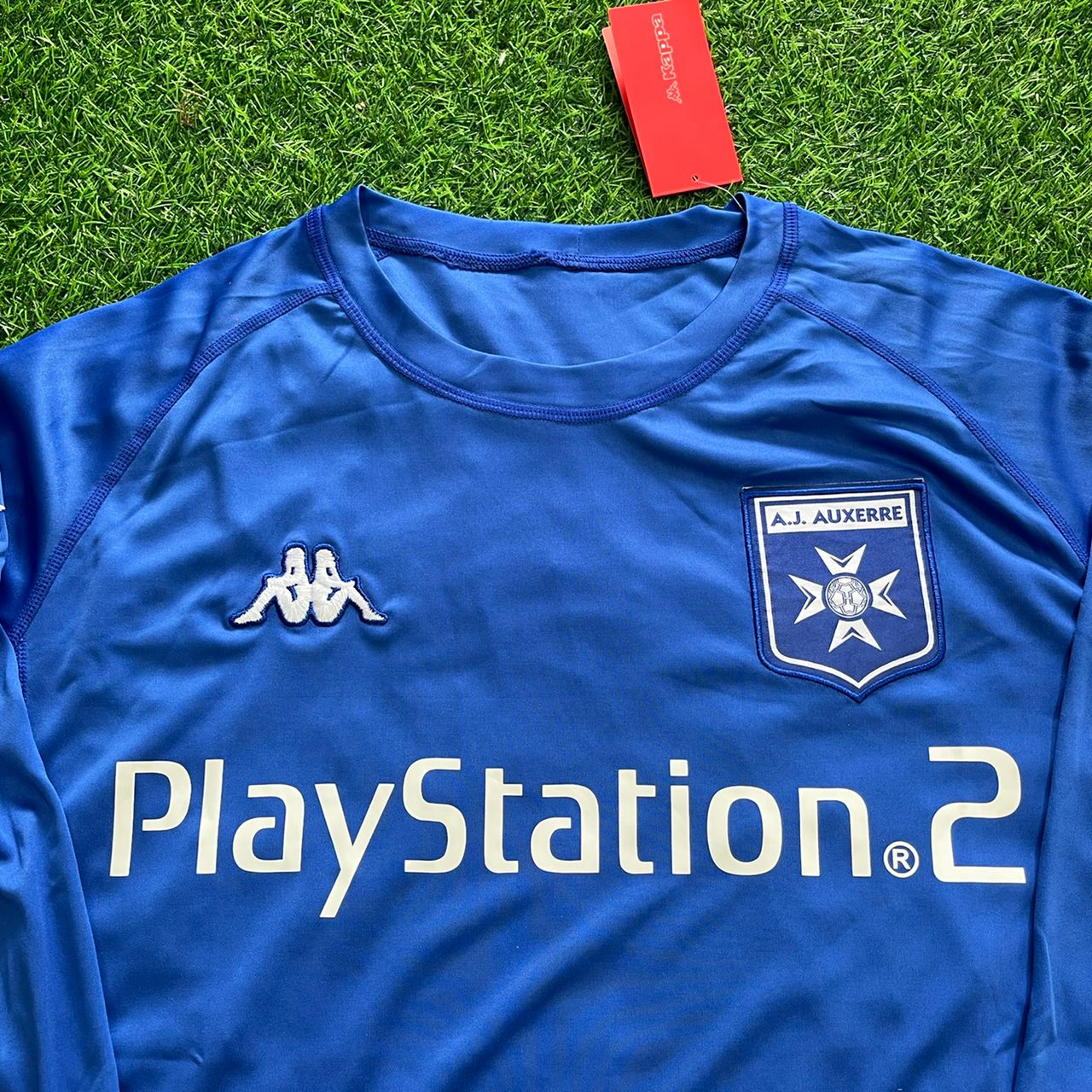 Djibril Cisse Auxerre 2003 Blue Long Sleeve Retro Football Jersey