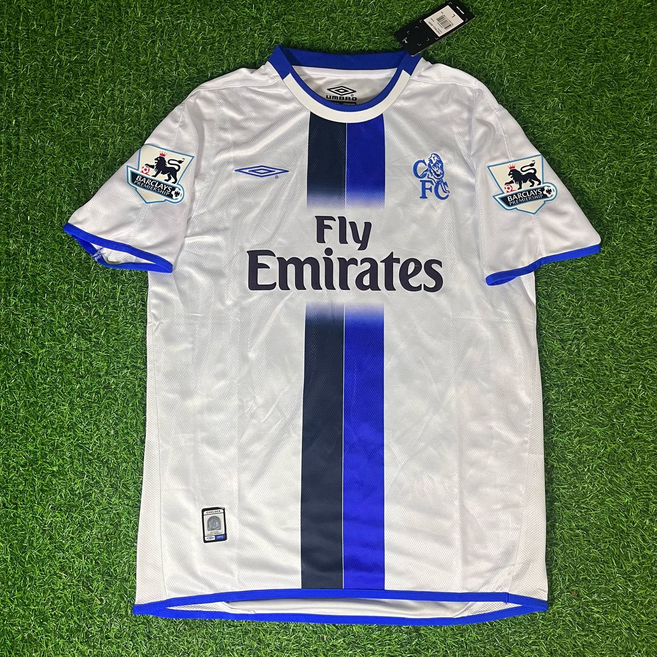 Didier Drogba Chelsea Away 2004 Retro Football Jersey with Premier League Patch