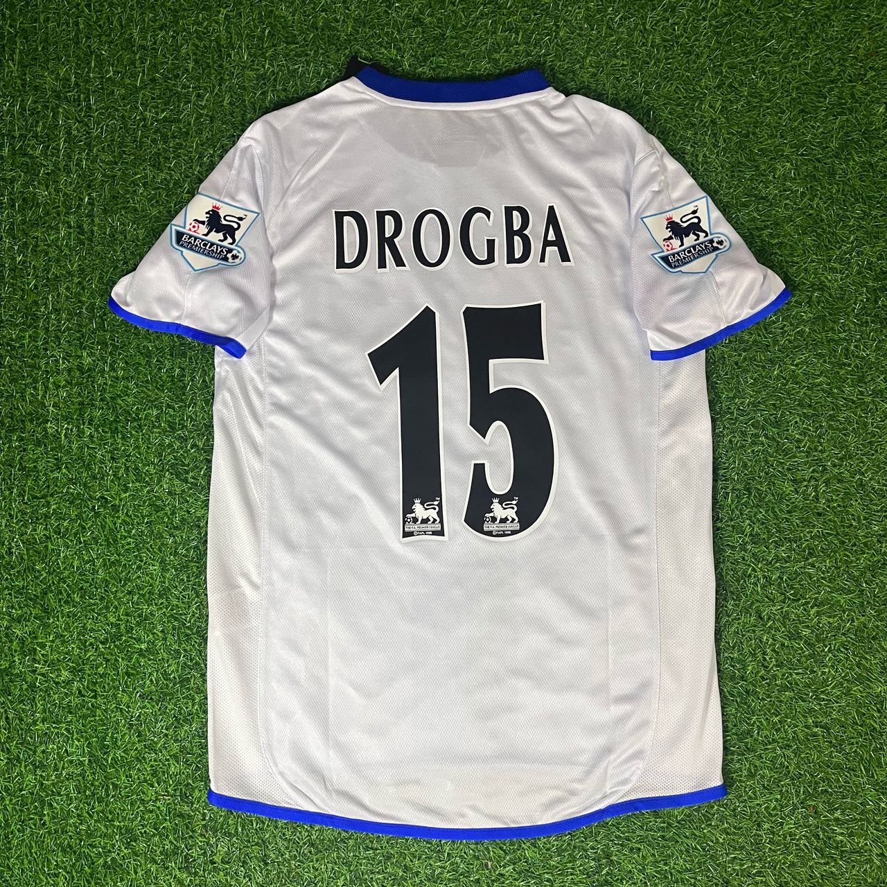 Didier Drogba Chelsea Away 2004 Retro Football Jersey with Premier League Patch