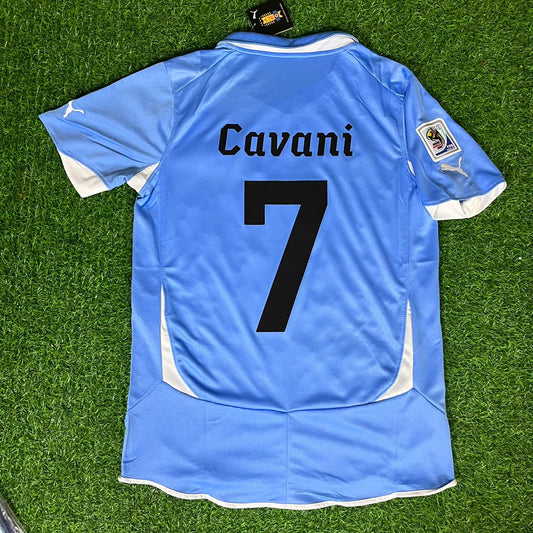 Edinson Cavani 7 - Uruguay 2010 World Cup Retro Football Jersey Kit