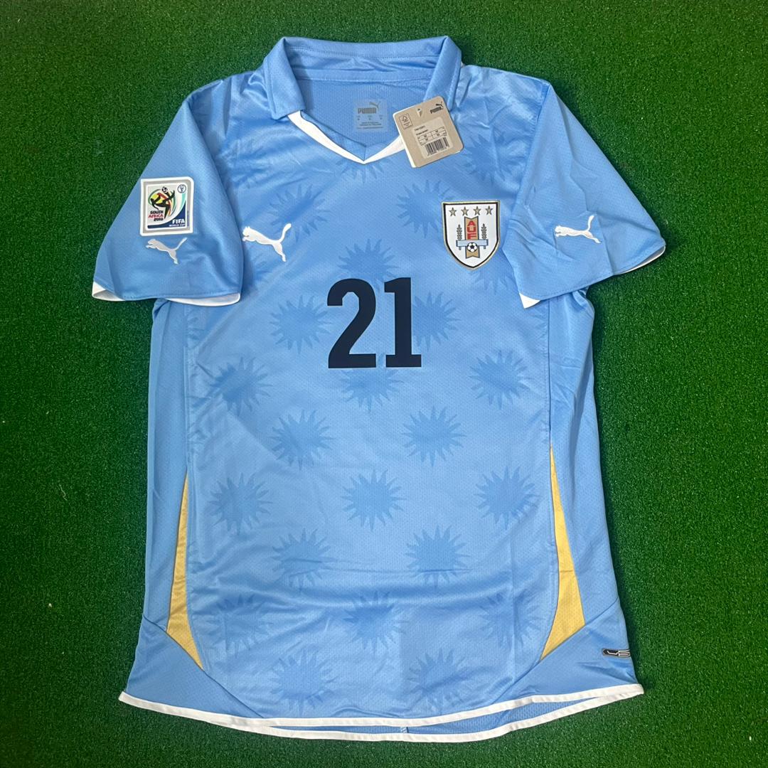 Edinson Cavani Uruguay 2010 South Aftica World Cup Retro Football Jersey Kit