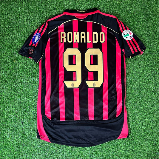 El Fenomeno Ronaldo Nazario AC Milan 2006 2007 Retro Football Jersey Kit