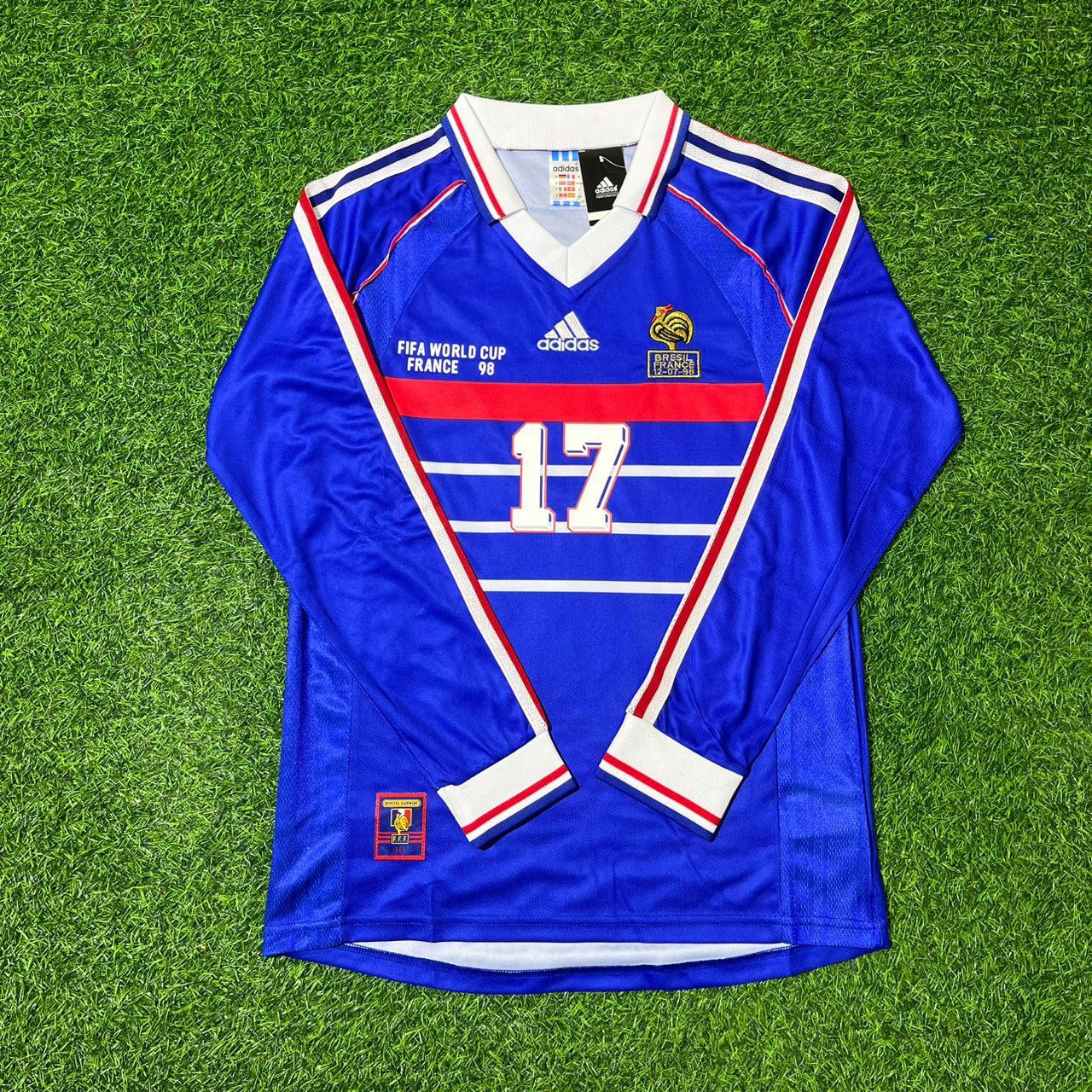 France World Cup 1998 Emmanuel Petit Long Sleeve Retro Football Jersey