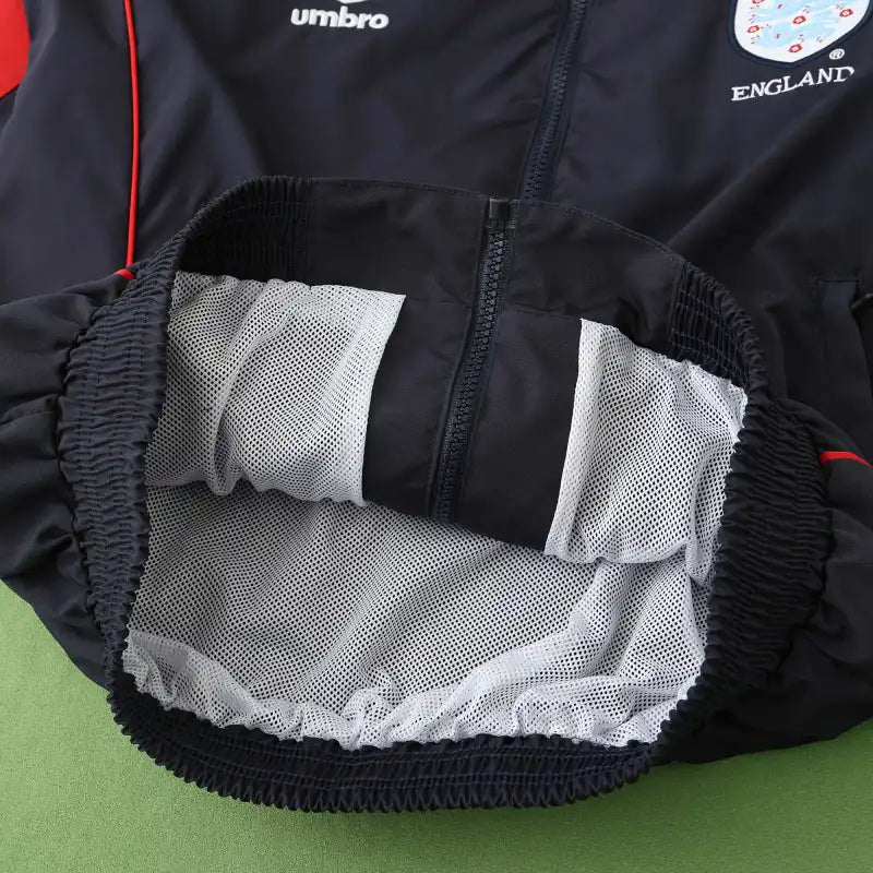 England Black Retro Windbreaker Jacket – | Windbreaker Jacke | Coupe-Vent
