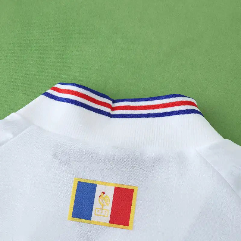 Season France 1996 Away White Retro Jersey Trikot Soccer Kit
