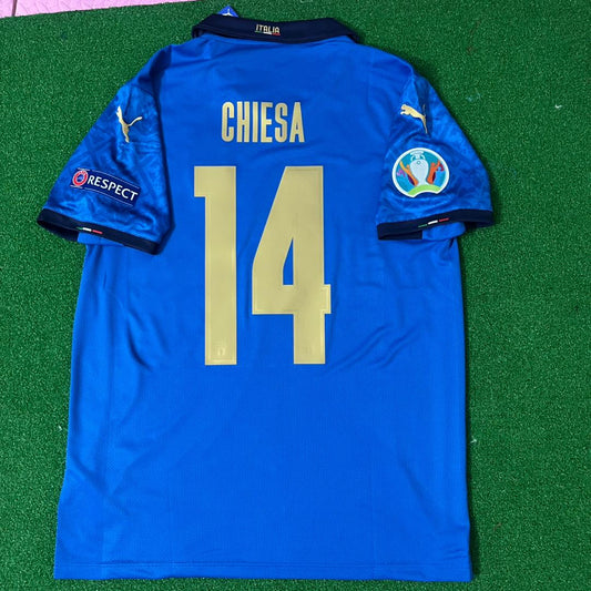Federico Chiesa - Italy EURO 2020 Final Retro Soccer Football Jersey Kit