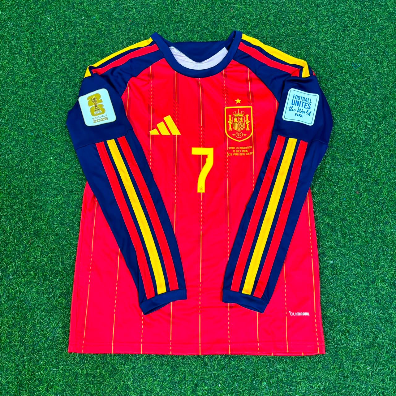 Ferran Torres #7 Spain 2026 World Cup Final Home Long Sleeve Football Jersey Paradise Edition
