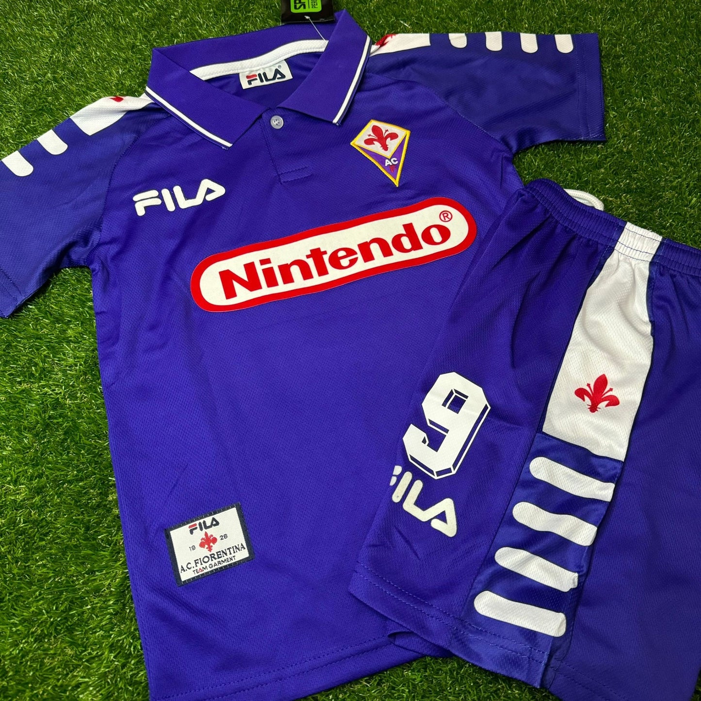 Gabriel Batistuta Fiorentina Home Kids Kit – Kit Jersey for Children – | KinderTrikot | Maillot Enfant