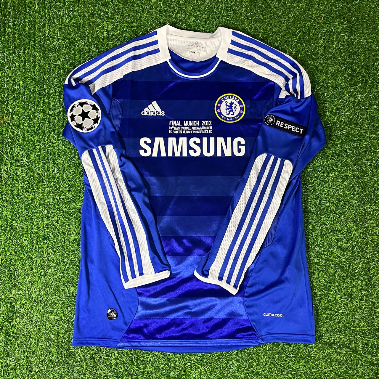 Frank Lampard Chelsea Champhions League 2012 Munich Final Retro Long Sleeve Football Jersey Kit