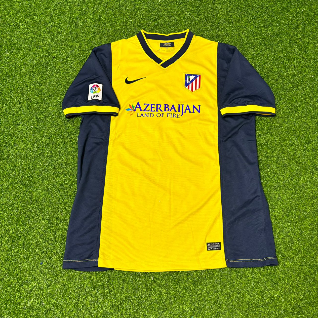 Gabi #14 Atlético Madrid 2013-2014 Away Yellow Football Jersey Kit