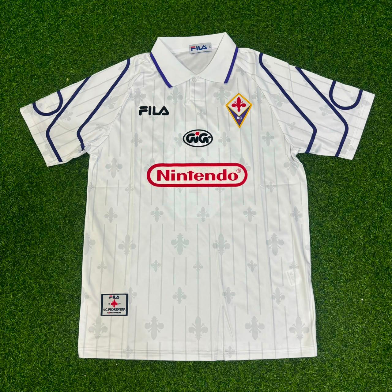 Gabriel Batistuta Fiorentina 1997-1998 White Retro Football Jersey Kit