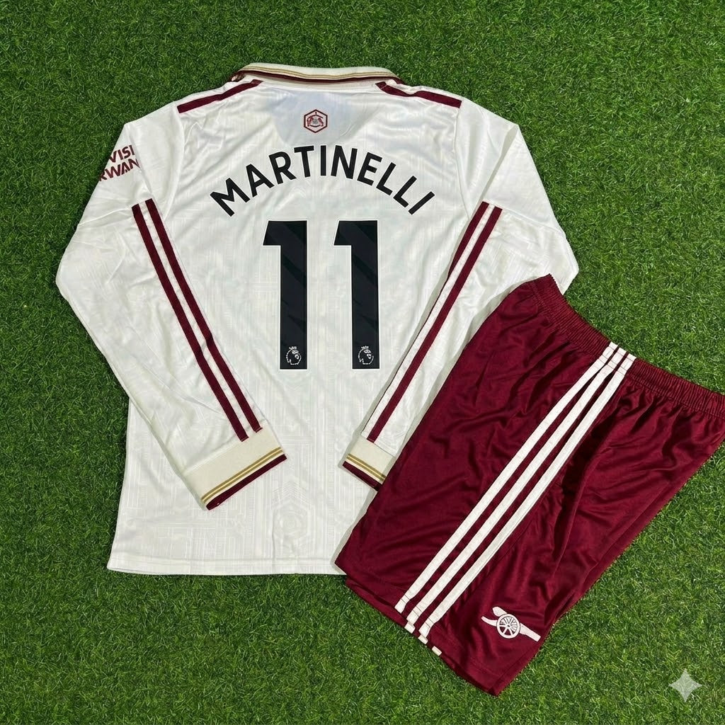 Gabriel Martinelli #11 Arsenal Kids Long Sleeve 2026 Football Jersey Kit Soccer
