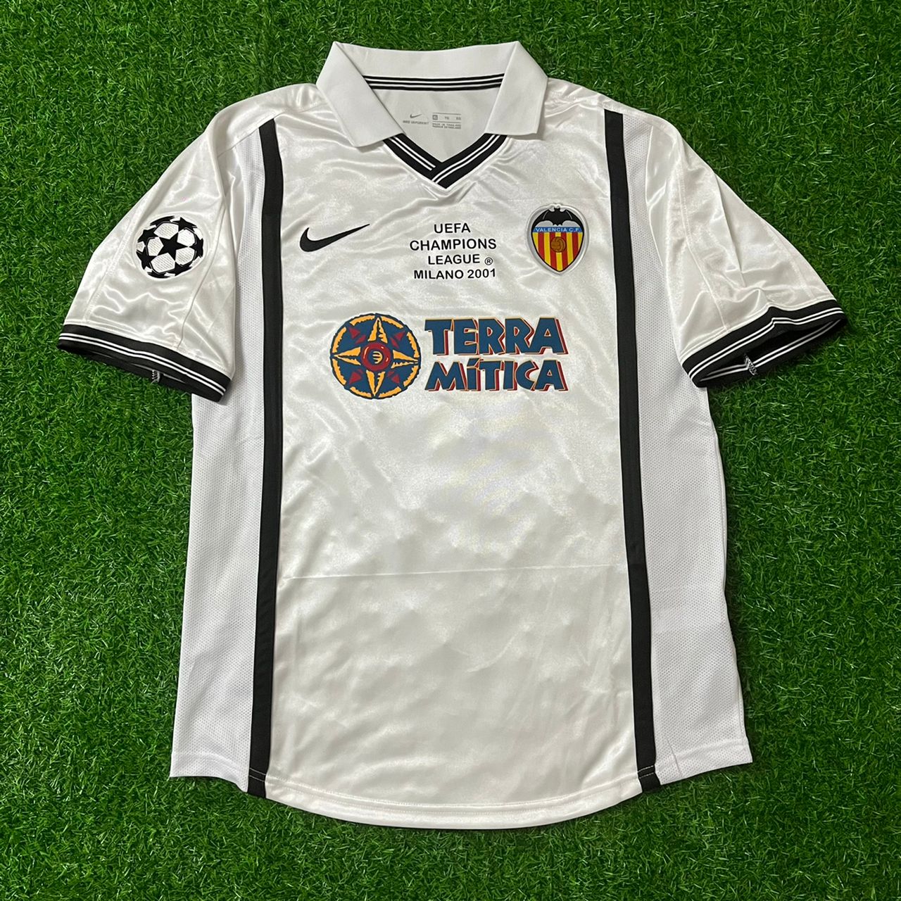 Gaizka Mendieta Valencia 2001 Milano Champions Final Retro Football Jersey Kit
