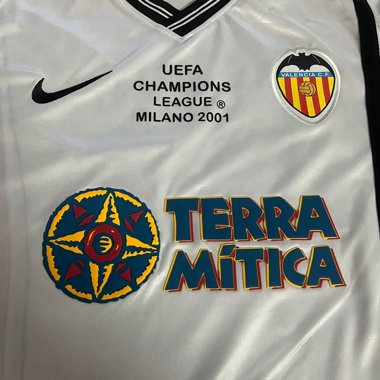 Gaizka Mendieta Valencia 2001 Milano Champions Final Retro Football Jersey Kit