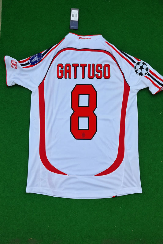 Gennaro Gattuso Milan 2007 Final Retro Soccer Football Jersey Kit