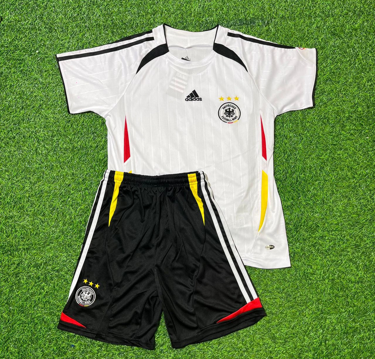 Germany World Cup 2006 Lukas Podolski Kids White Retro Football Jersey Kit