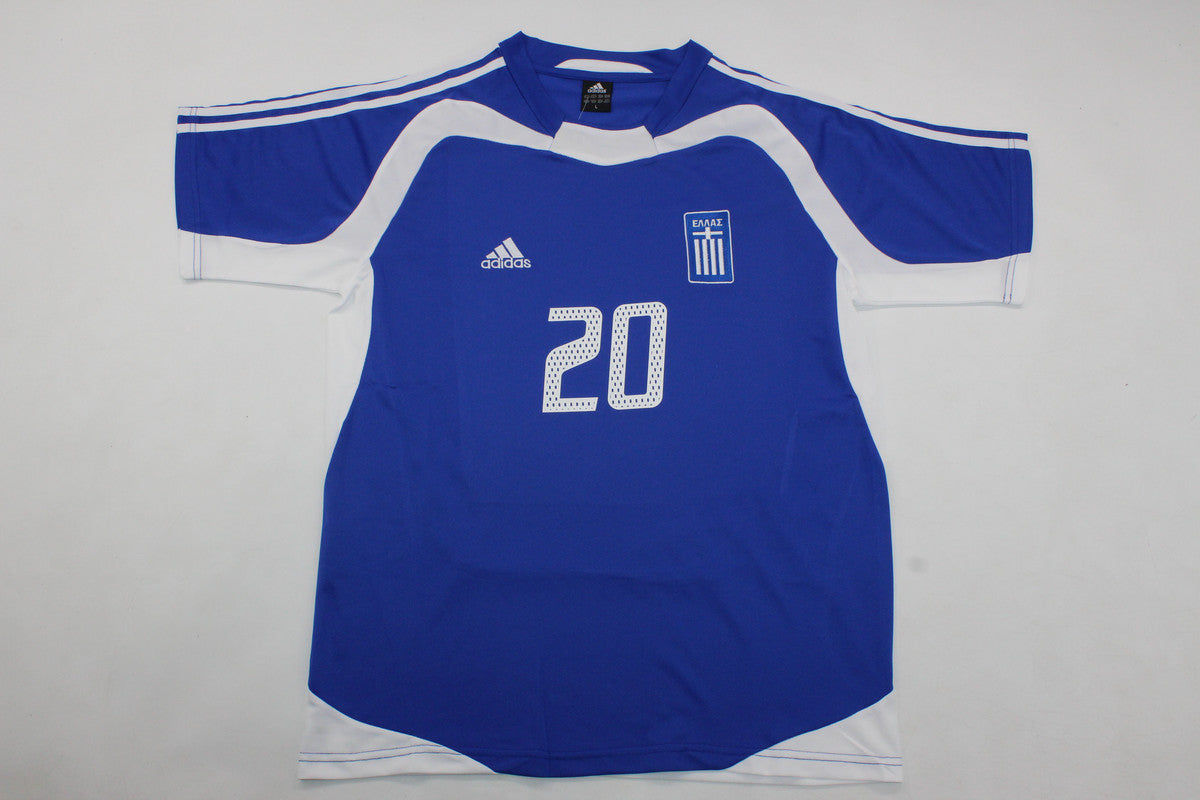 Giorgos Karagounis Greece EURO 2004 Final Retro Football Jersey Kit