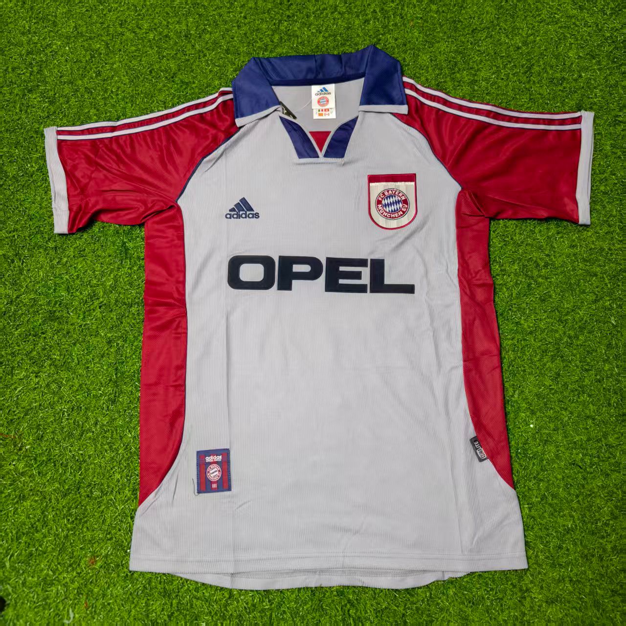 Giovane Elber Bayern Munchen 1998-1999 Auswarts Retro Fussballtrikot Grau Jersey